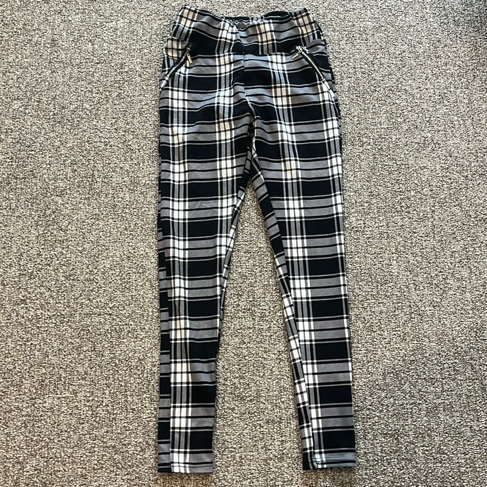 Black and White Plaid Tights